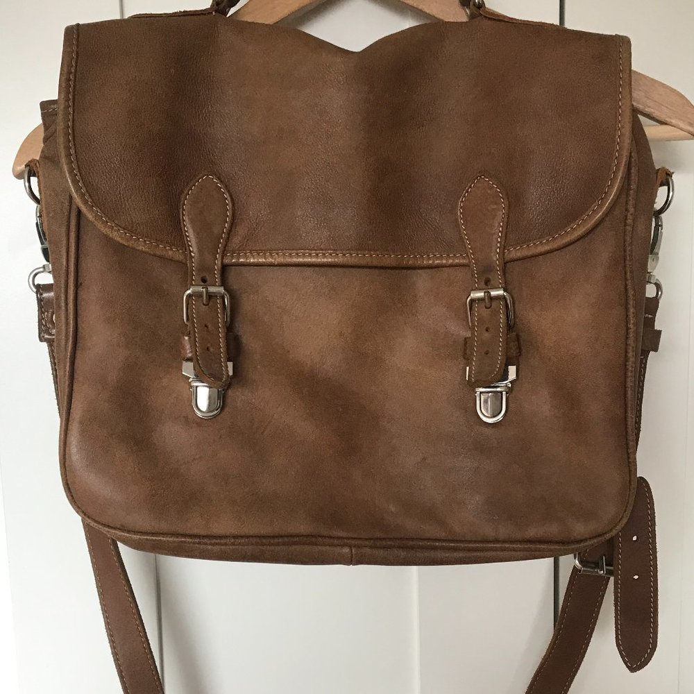 Roots Leather Messenger Bag